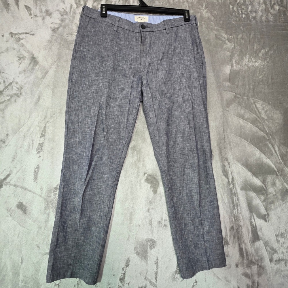 Dockers Mens Slim Tapered Blue Chambray Chino Pants 34x30 28636-0053